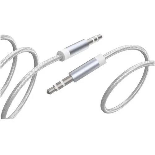 Cabo Áudio Jack 3.5mm Force Power Lite - 1.2m - Prateado - Image 2