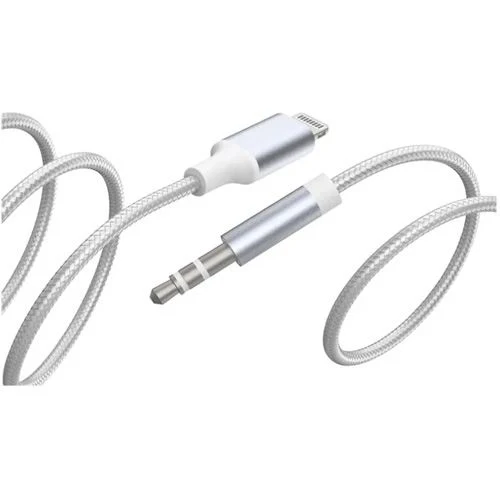 Cabo Áudio Jack 3.5mm / Lightning Force Power Lite - 1.2m - Prateado - Image 3