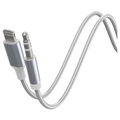 Cabo Áudio Jack 3.5mm / Lightning Force Power Lite - 1.2m - Prateado - Image 4