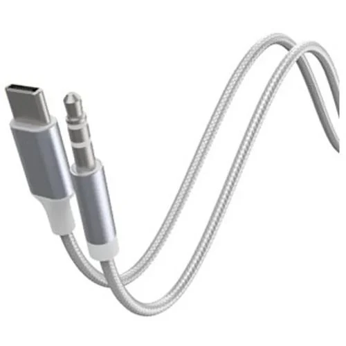 Cabo Áudio Jack 3.5mm / USB-C Force Power Lite - 1.2m - Prateado - Image 2