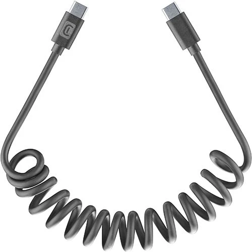 Cabo Espiral Cellularline Drive USB-C 1.2m - Preto