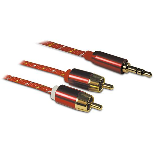 Cabo Metronic Jack 3.5 mm / 2RCA de 1 m - Vermelho