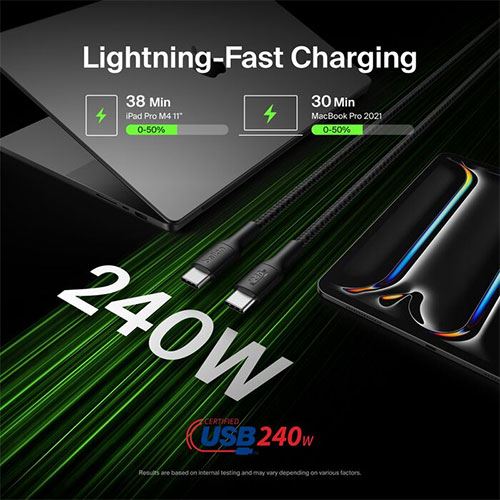 Cabo USB-C Belkin BoostCharge 240W - 3m - Preto - Image 2