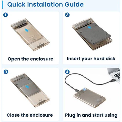 Caixa para Disco SATA 2.5" Ewent EW7068 USB-C - Transparente - Image 6