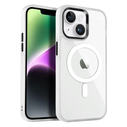 Capa 4-OK Kristal com MagSafe e Bumper para Apple iPhone 15 - Branco