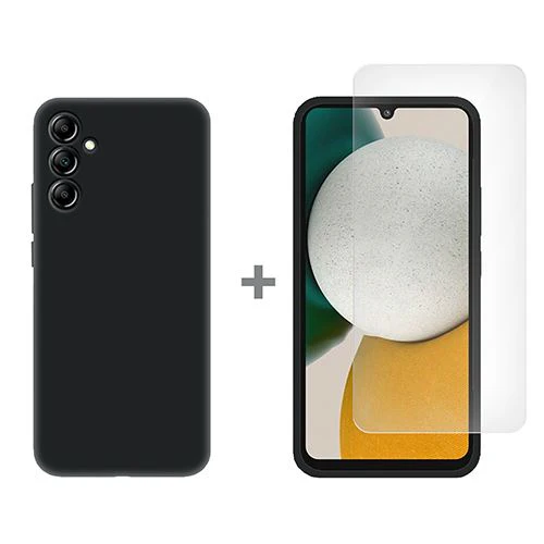Capa 4-OK Slim  + Película Protetora de Ecrã Vidro Temperado Glass Dúo para Samsung Galaxy A34  - Preto