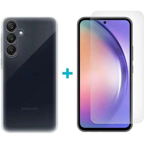 Capa 4-OK Ultra Slim 0.2 + Película Protetora de Ecrã Vidro Temperado Glass Dúo para Samsung Galaxy A35 - Transparente