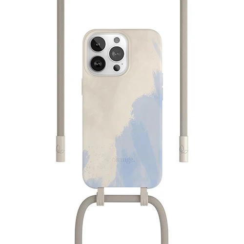 Capa Bio + Cordão Bege Woodcessories para Apple iPhone 14 Pro - Bege e Azul - Image 2