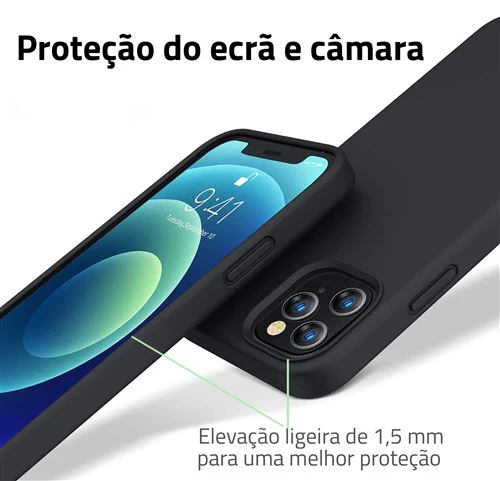 Capa + Película Protetora de Ecrã Icoveri para Apple iPhone 14 - Preto - Image 4