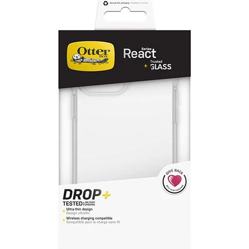 Capa React + Película Protetora de Ecrã Otterbox Trusted Glass para Apple iPhone 13 Pro Max - Transparente