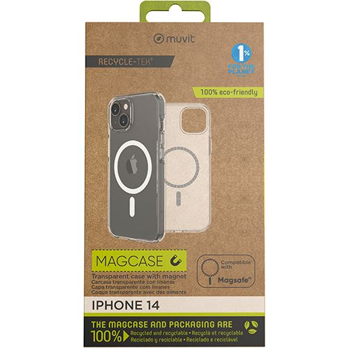 Capa Recycle-Tek Muvit com MagSafe para Apple iPhone 14 - Transparente - Image 4