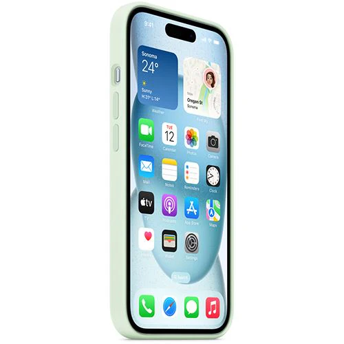 Capa Silicone Apple com MagSafe para iPhone 15 - Azul Claro - Image 2