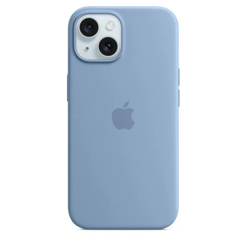 Capa Silicone Apple com MagSafe para iPhone 15 - Azul Inverno