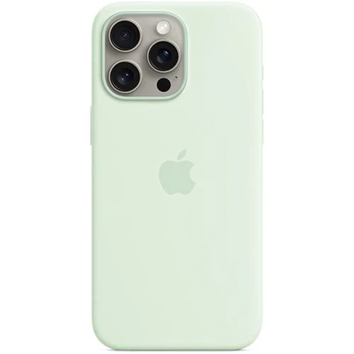 Capa Silicone Apple com MagSafe para iPhone 15 Pro Max - Verde Menta Suave