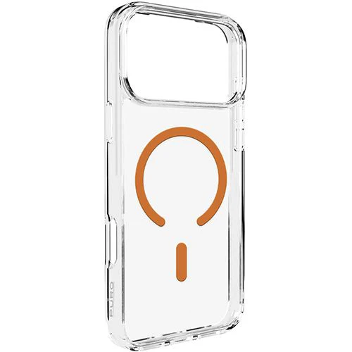 Capa TPU com MagSafe Puro Lite Mag para iPhone 17 Pro Max- Transparente / Laranja