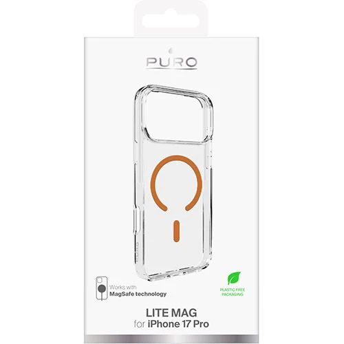 Capa TPU com MagSafe Puro Lite Mag para iPhone 17 Pro - Transparente / Laranja - Image 2