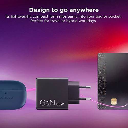 Carregador Lenovo Dual USB-C GaN - 65W - Preto - Image 3