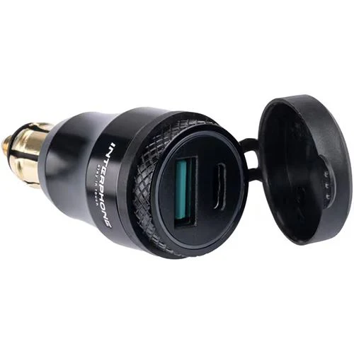 Carregador USB+USB-C para Mota Interphone - Preto
