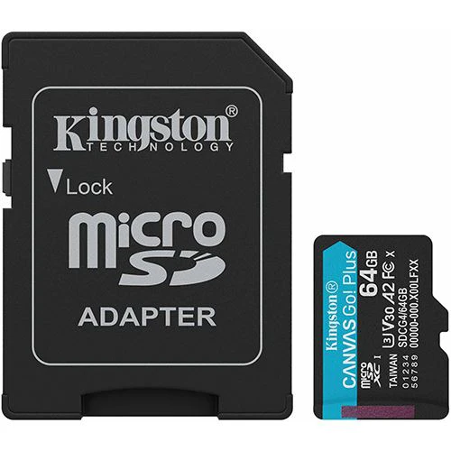 Cartão de Memória MicroSDXC Kingston Canvas Go! Plus Gen4 - 64GB