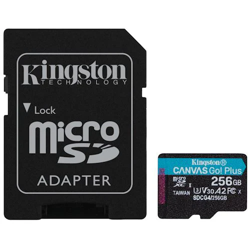 Cartão de Memória MicroSDXC Kingston Canvas Go! Plus (SDCG4) - 256GB