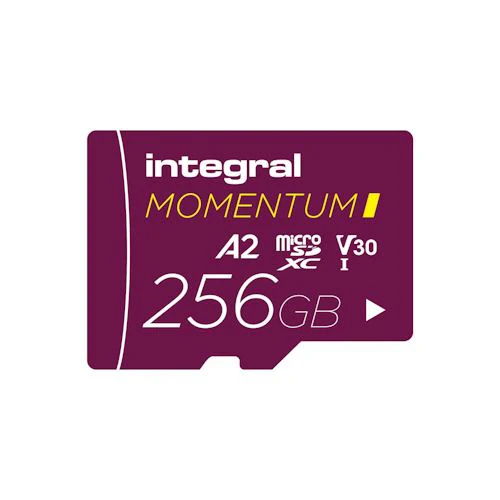 Cartão de Memória MicroSDXC Integral Momentum I V30 U3 A2 - 256GB