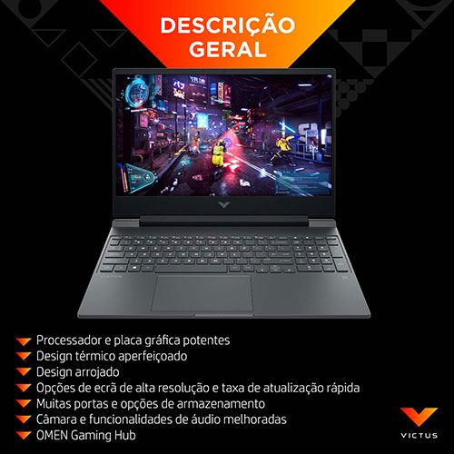 Computador Portátil Gaming Victus by HP 15-fb3007np | 15.6'' | NVIDIA® GeForce RTX™ 4050 | AMD Ryzen™ 7 8845HS | 16GB | 1TB SSD - Image 3