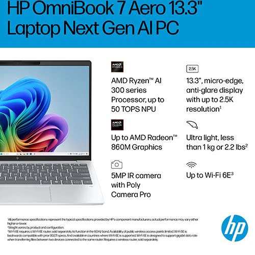 Computador Portátil HP OmniBook 7 AeroNGAI 13-bg1003np | 13.3" | AMD Ryzen™ AI 7 350 | 32GB | 1TB SSD - Image 6