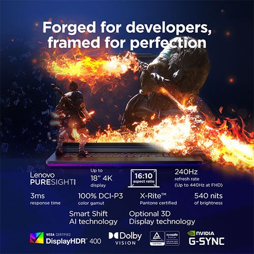Computador Portátil Gaming Lenovo Legion 9 18IAX10-730 | 18'' | NVIDIA® GeForce RTX™ 5090 | Intel® Core Ultra 9 275HX | 64GB | 2TB SSD - Image 14