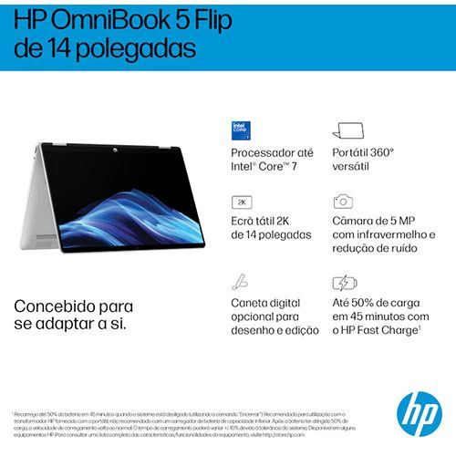 Computador Portátil HP OmniBook 5 Flip 14-fp0000np | 14'' | Intel® Core™ 7 150U | 16GB | 1TB SSD - Image 10