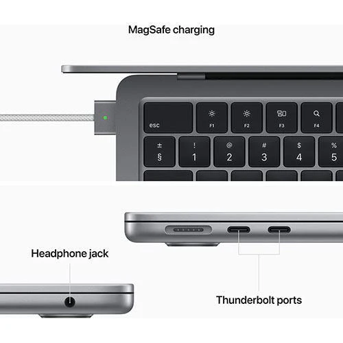 MacBook Air 13'' | 2022 | M2 | 8GB | 512GB SSD | GPU 10-Core | AC USB-C 67 W | Cinzento Sideral - Image 5