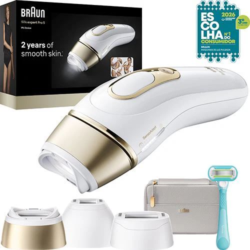Depiladora Luz Pulsada IPL Braun Silk Expert S5 PL5221 - Branco | Dourado - Image 2