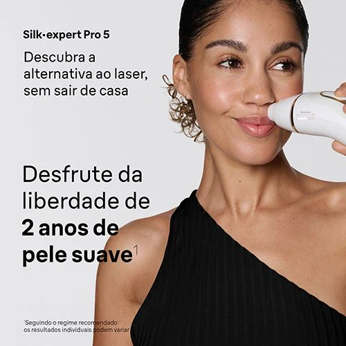 Depiladora Luz Pulsada IPL Braun Silk Expert S5 PL5221 - Branco | Dourado - Image 3