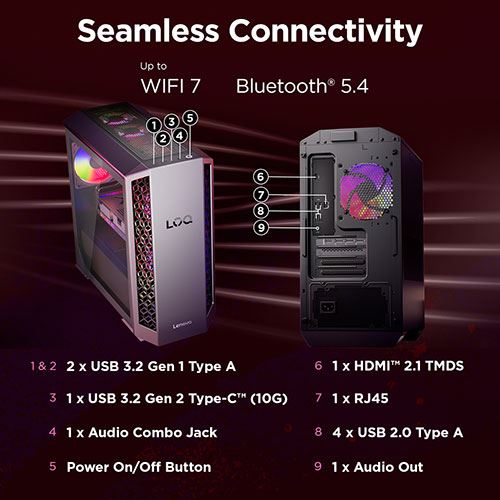 Desktop Gaming Lenovo LOQ Tower 26ADR10-869 | GeForce RTX 5060 | AMD Ryzen™ 7 8745HX | 32GB | 1TB SSD - Image 11