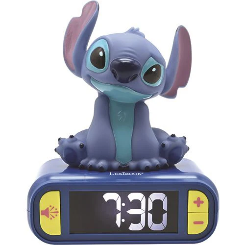 Despertador com Luz Noturna e Sons Disney Stitch - Lexibook