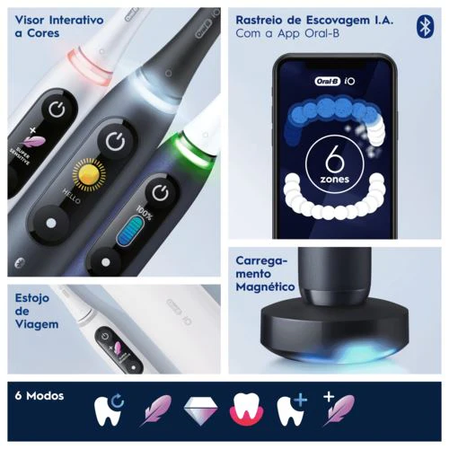 Escova de Dentes Elétrica Oral-B iO 8S + Estojo de Viagem - Preto - Image 3