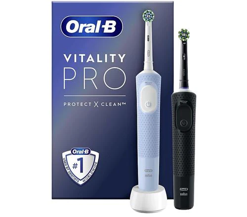Escova de Dentes Elétrica Oral-B Vitality Pro Duo Azul+Preto