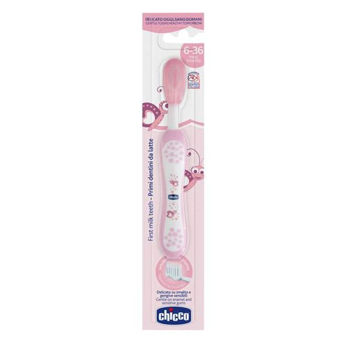 Escova Chicco Primeiros Dentes de Leite - Rosa - Artsana