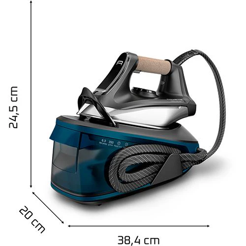 Ferro com Caldeira Rowenta Force Pro 350 VR7444F0 | 2400 W | 350 g/min | 6,3 bar | 1,4 L - Preto | Azul - Image 2