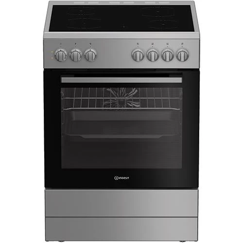 Fogão Elétrico Indesit I6V5PMS | Vitrocerâmica | 4 Zonas | 85x60x60 cm | a | Silver - Outlet - Grade B