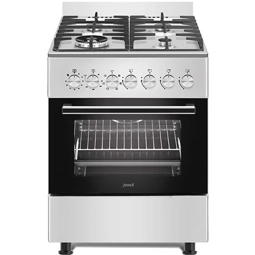 Fogão Misto Gás e Elétrico Natural Junex RL 778 XE | 60 cm | 4 Bocas | B | Inox
