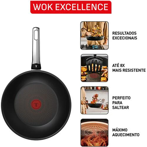 Frigideira Tefal G3201902 Wok Excellence 28 cm - Preto - Image 3