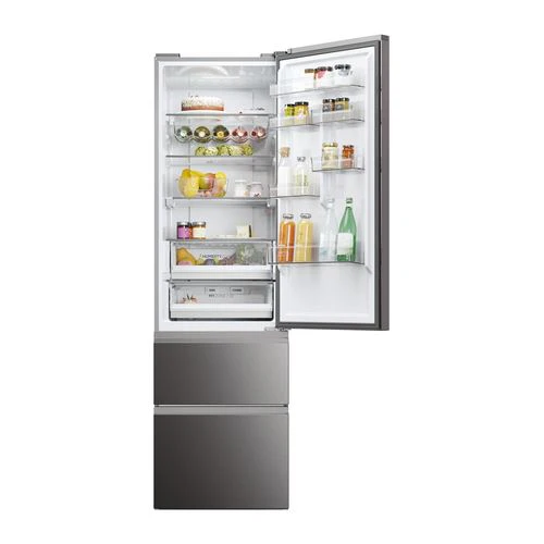 Frigorífico Combinado Haier HTW5620CNMP | 205x59,5x66,7 cm | 414 L | C | Preto - Image 2
