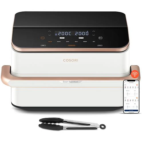 Fritadeira Sem Óleo Airfryer Cosori Dual Blaze Twinfry Chef Edition 10L - Branco