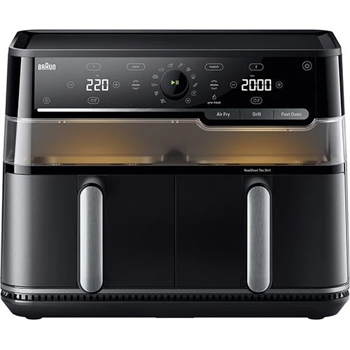 Fritadeira sem Óleo AirFryer Braun TD5073 TwinCook 5 | 10 L - Preto Mate
