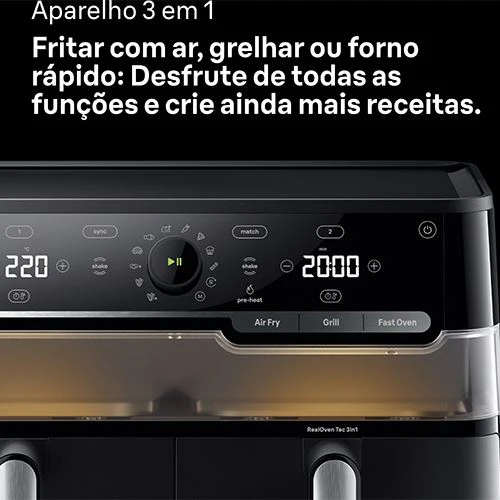 Fritadeira sem Óleo AirFryer Braun TD5073 TwinCook 5 | 10 L - Preto Mate - Image 2