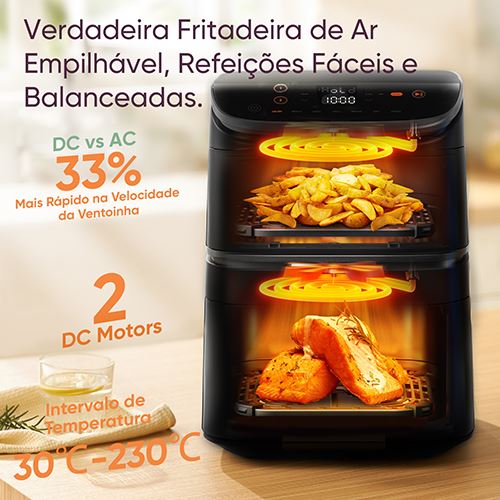 Fritadeira sem Óleo AirFryer Cosori CAF-DC121-AEUR-CERAMIC Turbo Tower 10,8 L - Preto - Image 11