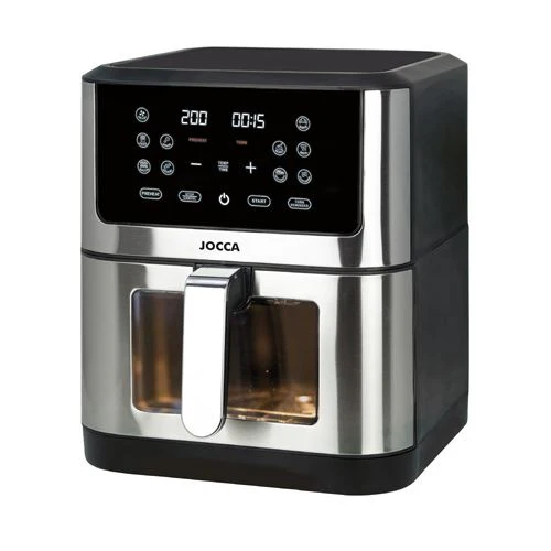 Air Fryer Jocca com Janela 8L - Preto e Inox