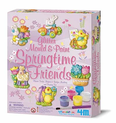 Glitter Springtime Friends Mould & Paint - 4M