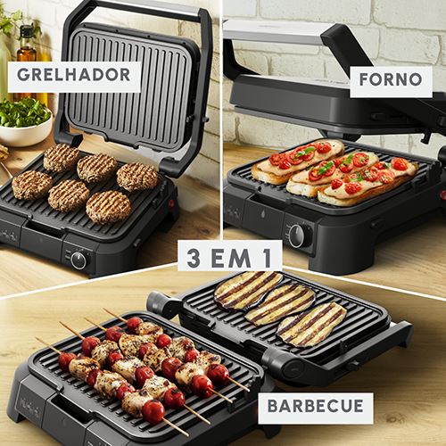 Grelhador Elétrico de Placas Moulinex GI5108F0 Supergrill 3 EM 1 - Preto - Image 2