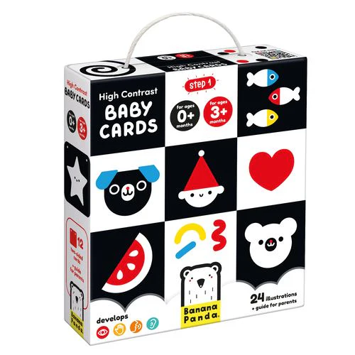 High Contrast Baby Cards Step 1 - Banana Panda